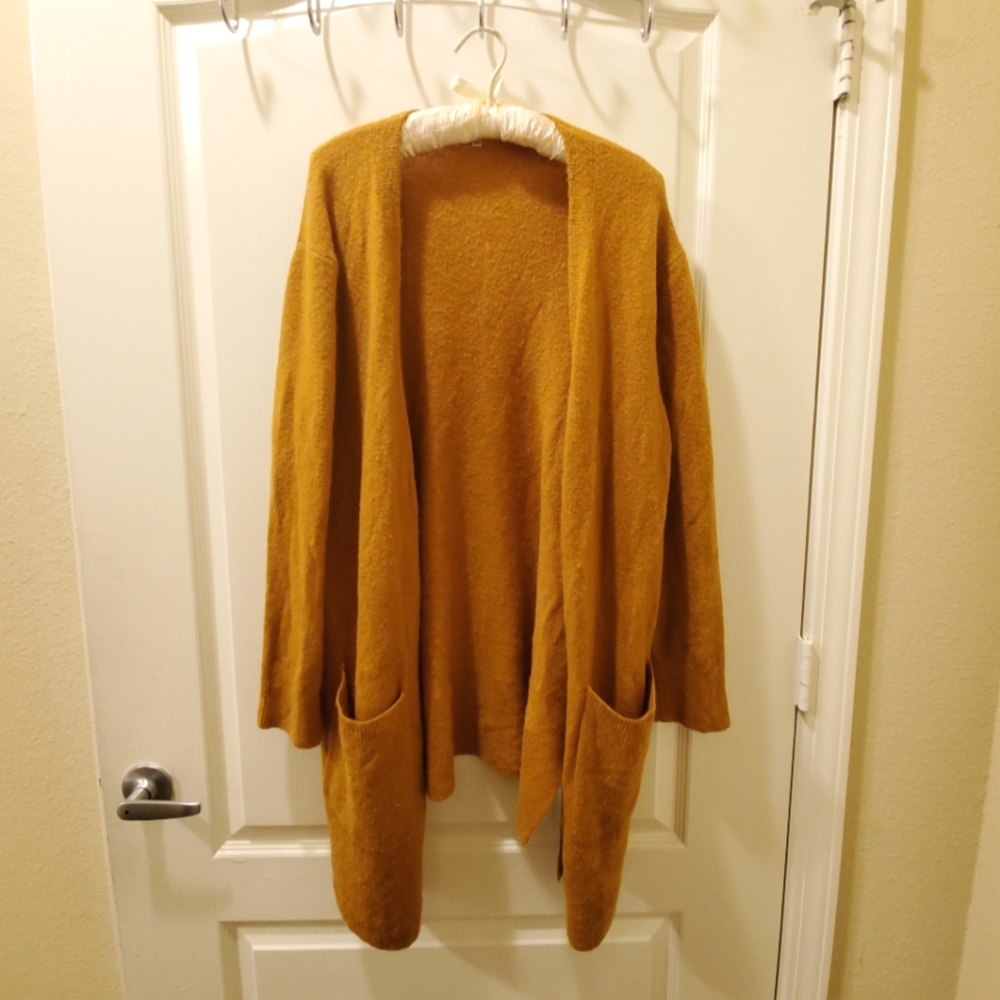 Beautiful mustard cardigan reserved for Darlene